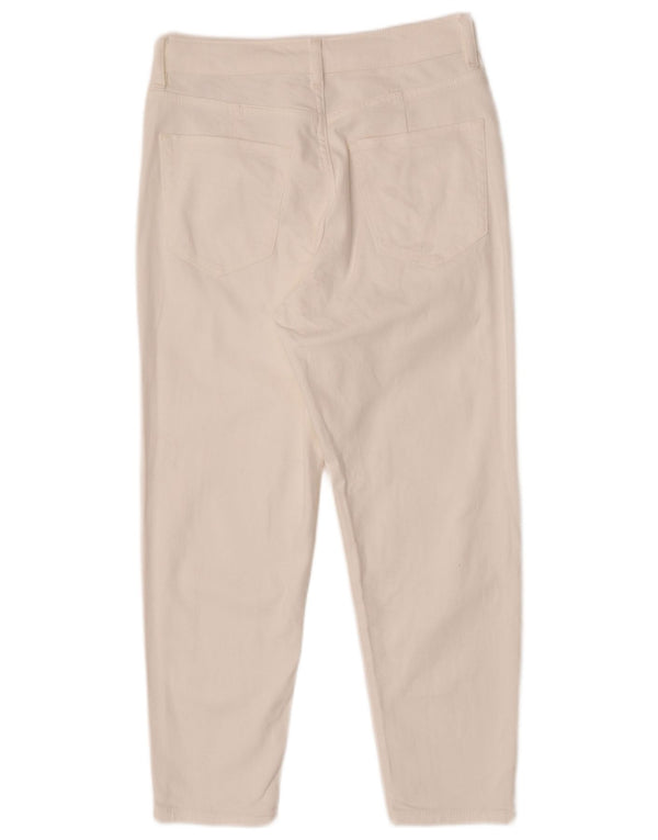 Marks & Spencer Womens Cropped Jeans UK 10 Small W28 L25 Beige Cotton