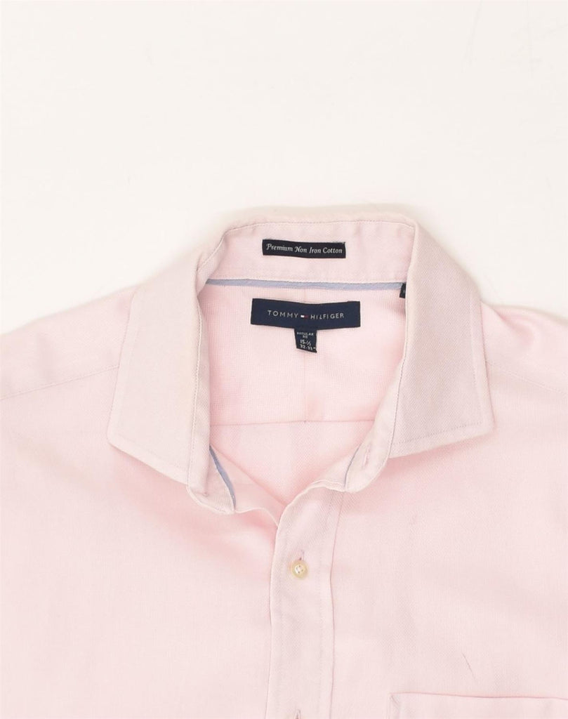 TOMMY HILFIGER Mens NON - IRON Shirt Size 15 1/2 Medium Pink Cotton | Vintage Tommy Hilfiger | Thrift | Second-Hand Tommy Hilfiger | Used Clothing | Messina Hembry 