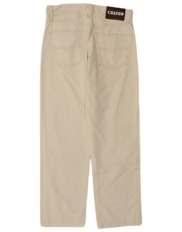 Charro Womens High Rise Straight Jeans W29 L27 Off White Cotton