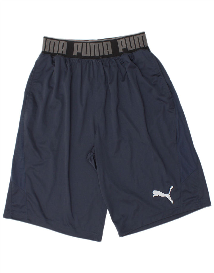 Puma Mens Sport Shorts Small Navy Blue Polyester