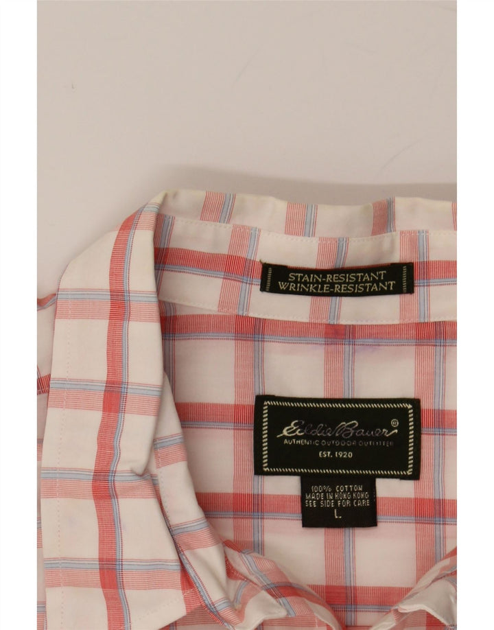 EDDIE BAUER Mens Shirt Large Red Check Cotton Vintage Eddie Bauer and Second-Hand Eddie Bauer from Messina Hembry 