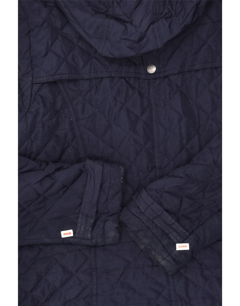 TOMMY HILFIGER Womens Hooded Quilted Jacket UK 18 XL Navy Blue Polyester | Vintage Tommy Hilfiger | Thrift | Second-Hand Tommy Hilfiger | Used Clothing | Messina Hembry 