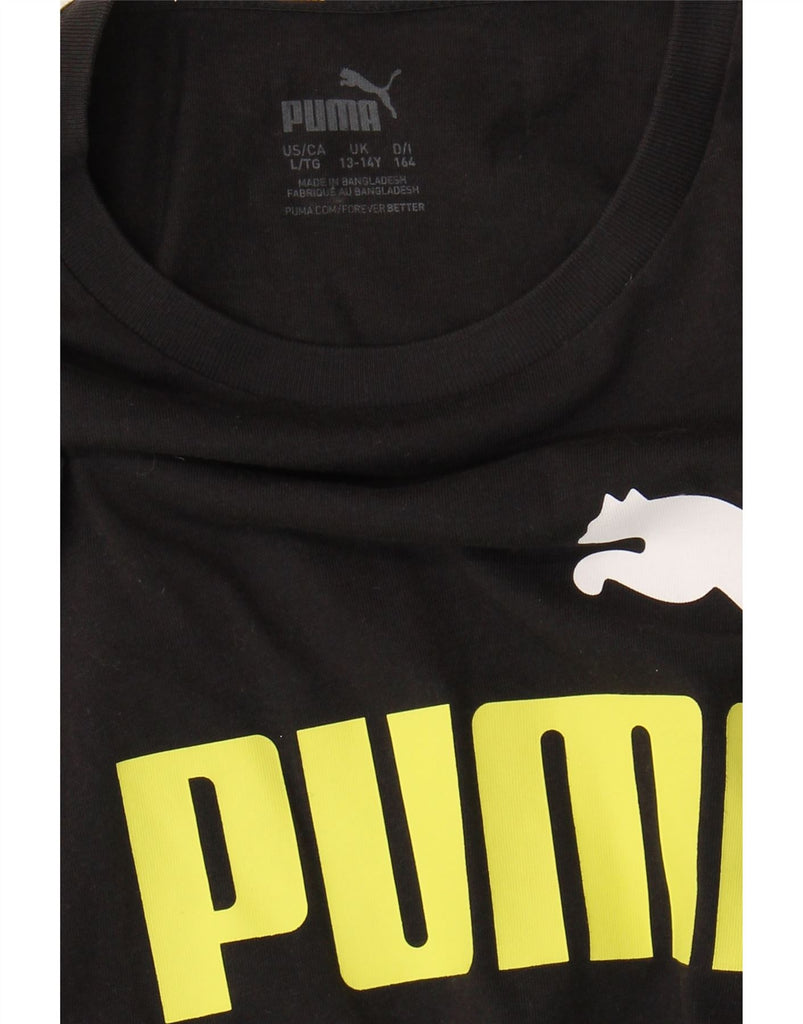 PUMA Boys Graphic T-Shirt Top 13-14 Years Black Vintage Puma and Second-Hand Puma from Messina Hembry 