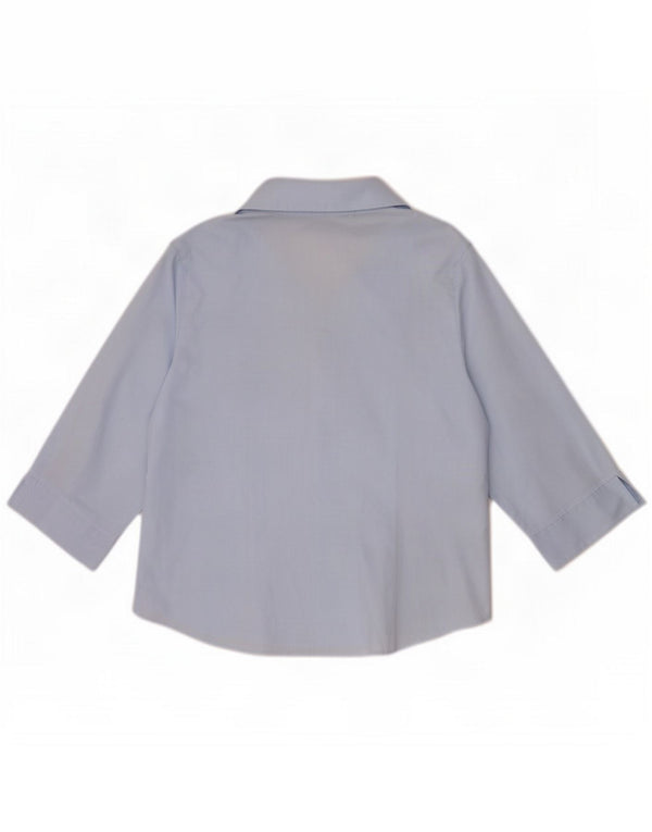 Marks & Spencer Womens 3/4 Sleeve Shirt UK 16 Large Blue