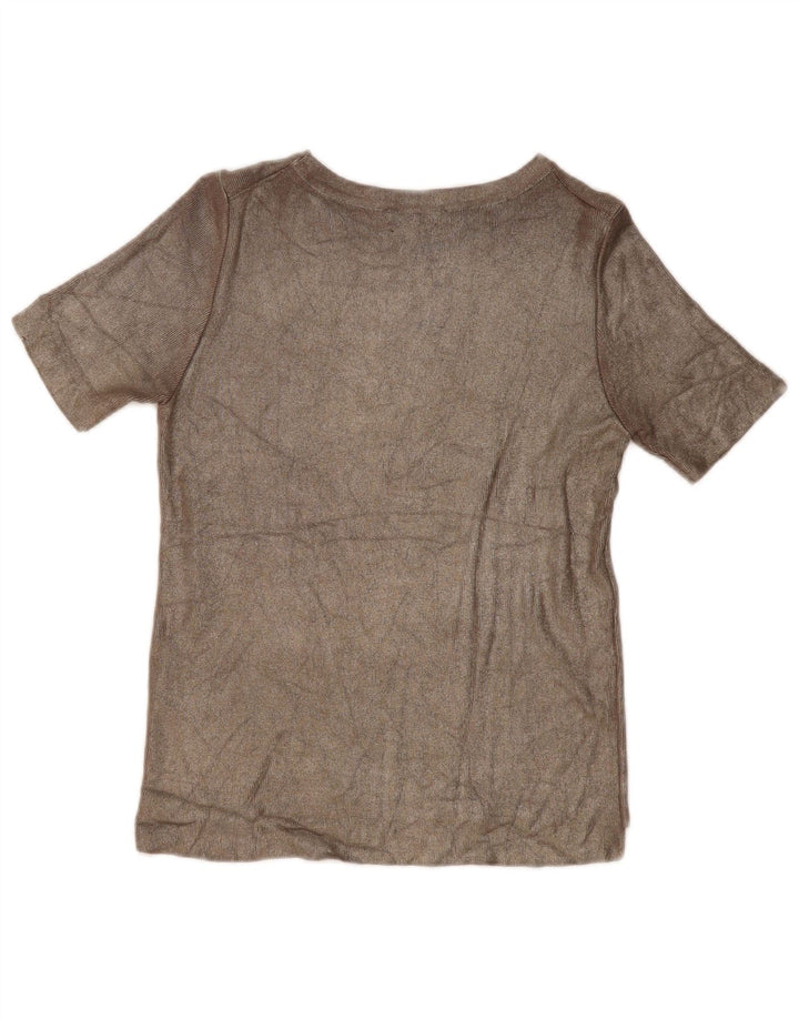 Zara Womens Blouse Top UK 10 Small Beige Viscose