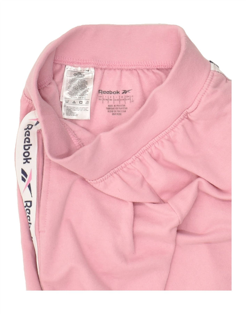 REEBOK Girls Graphic Tracksuit Trousers Joggers 13-14 Years Pink Cotton | Vintage Reebok | Thrift | Second-Hand Reebok | Used Clothing | Messina Hembry 