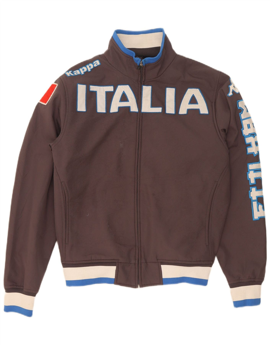 Kappa Mens Italia Graphic Tracksuit Top Jacket Medium Brown Colourblock
