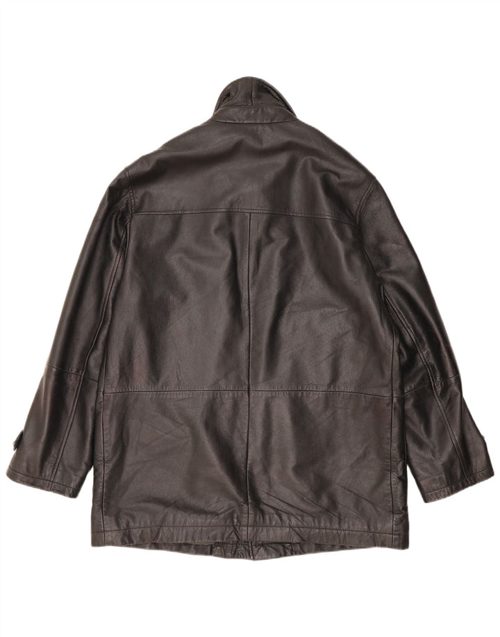 Conbipel Mens Leather Jacket IT 50 Large Black Leather