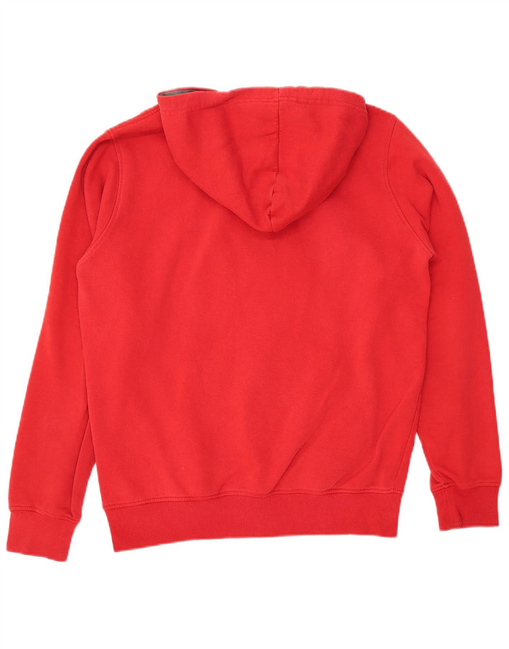 MUCHMORE Mens Graphic Hoodie Jumper Small Red Cotton
