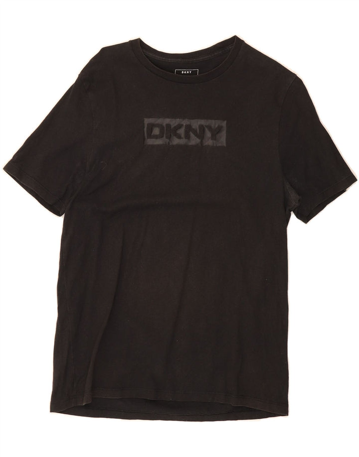 DKNY Mens Graphic T-Shirt Top Small Black Cotton Vintage Dkny and Second-Hand Dkny from Messina Hembry 
