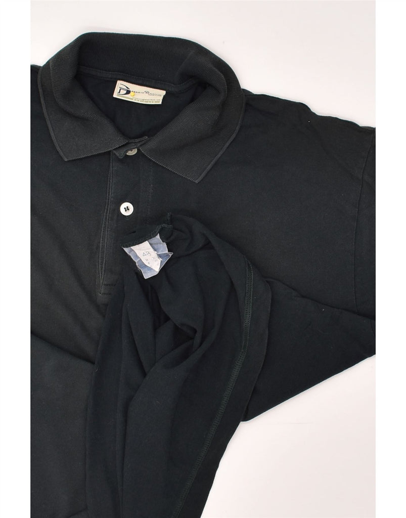 SERGIO TACCHINI Mens Polo Shirt IT 48 Medium Black Cotton | Vintage Sergio Tacchini | Thrift | Second-Hand Sergio Tacchini | Used Clothing | Messina Hembry 