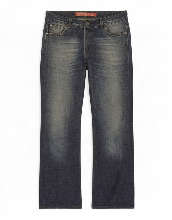 Zara Mens Low Waist Regular Bootcut Jeans EU 44 Large W34 L30 Navy Blue