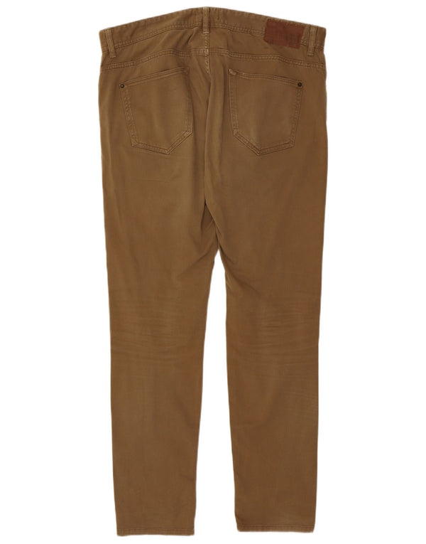 Zara Mens Slim Fit Casual Trousers EU 46 XL W36 L31 Brown