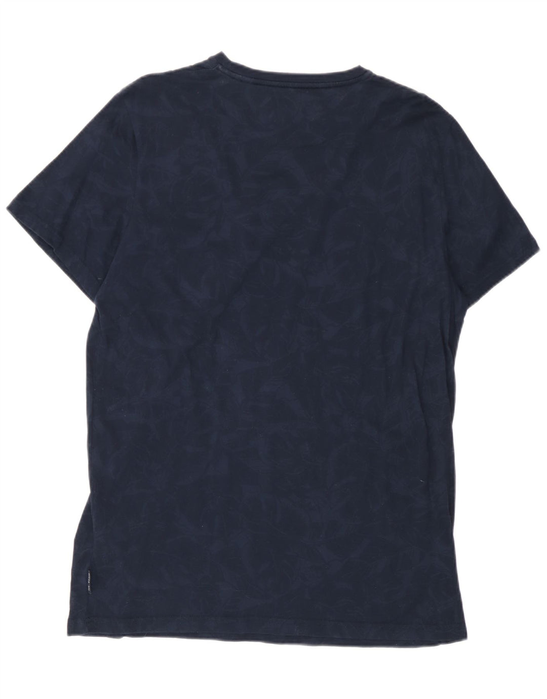 Ted Baker Mens T-Shirt Top Size 4 Large Navy Blue Floral Cotton