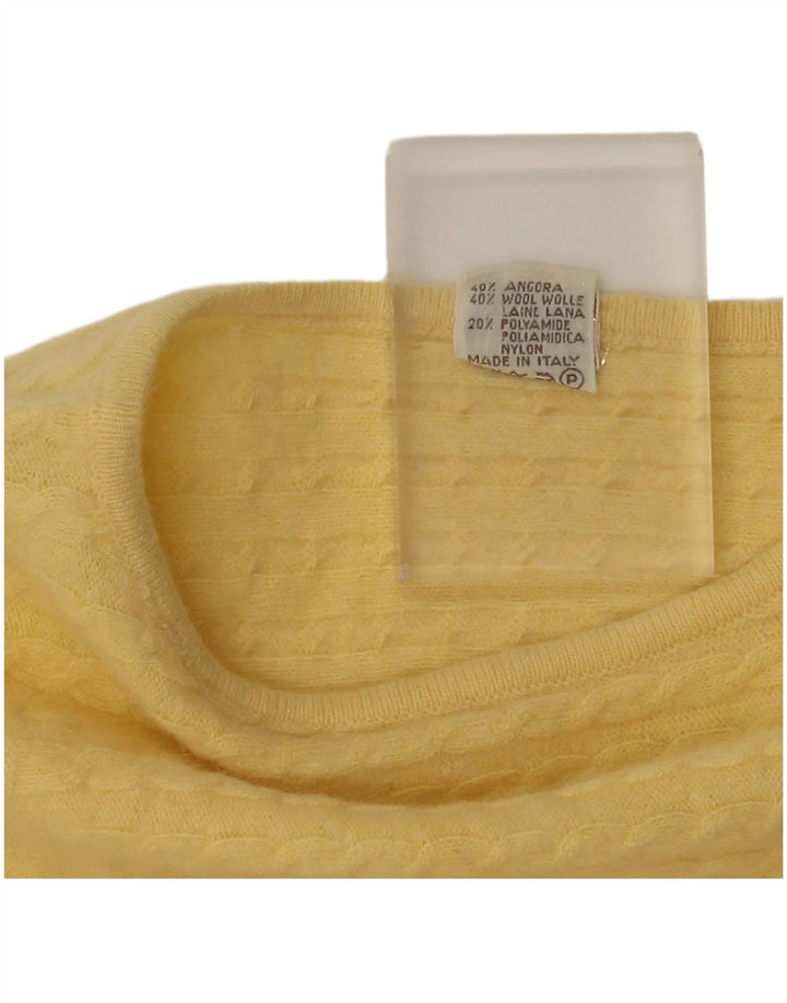 Andre Maurice Womens Batwing Boat Neck Jumper Sweater UK 14 Medium Yellow