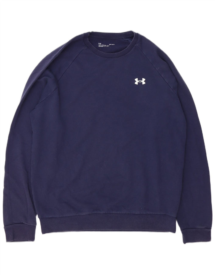 Under Armour Mens Sweatshirt Jumper Large Navy Blue Cotton