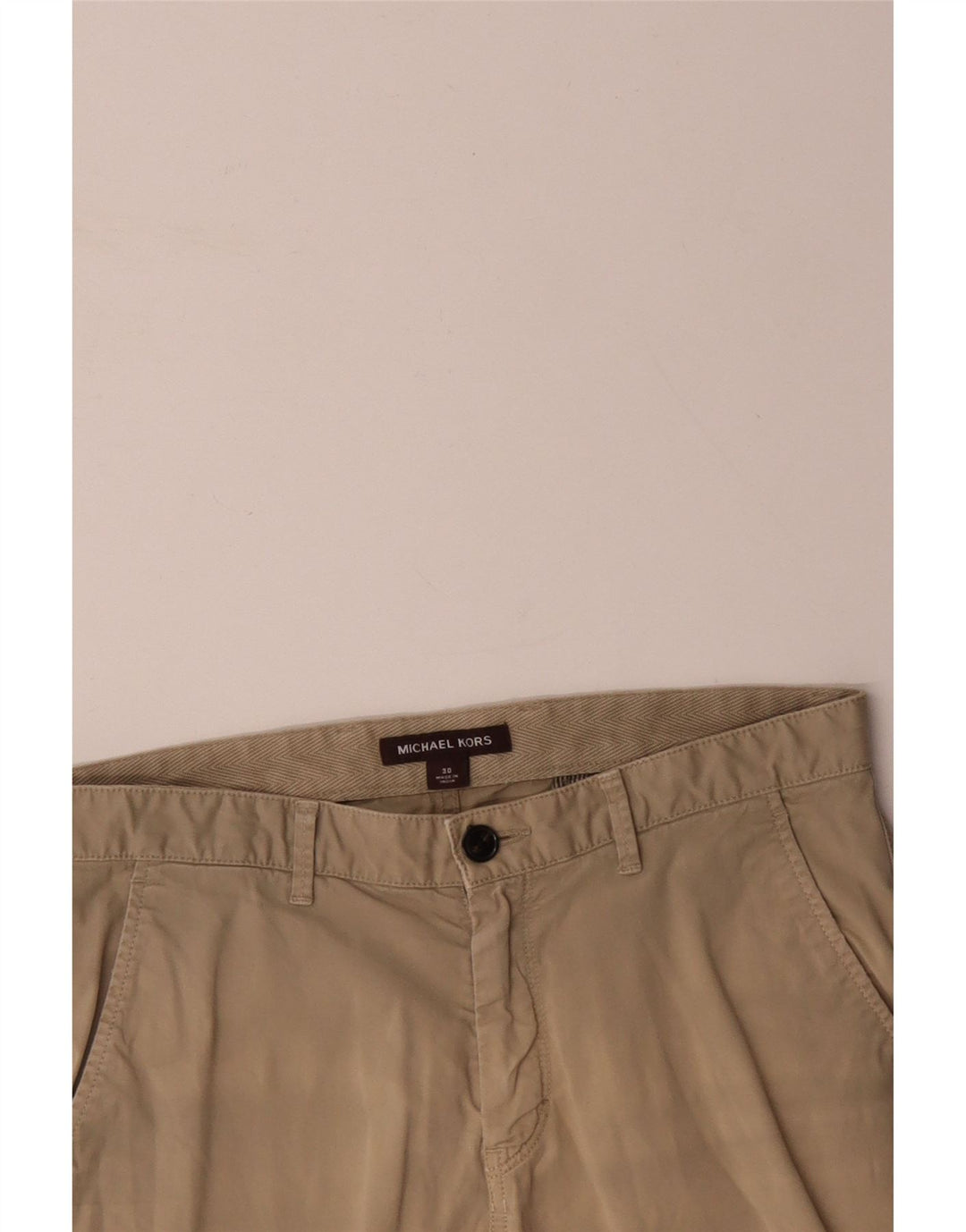 MICHAEL KORS Mens Chino Shorts W30 Medium Beige Cotton