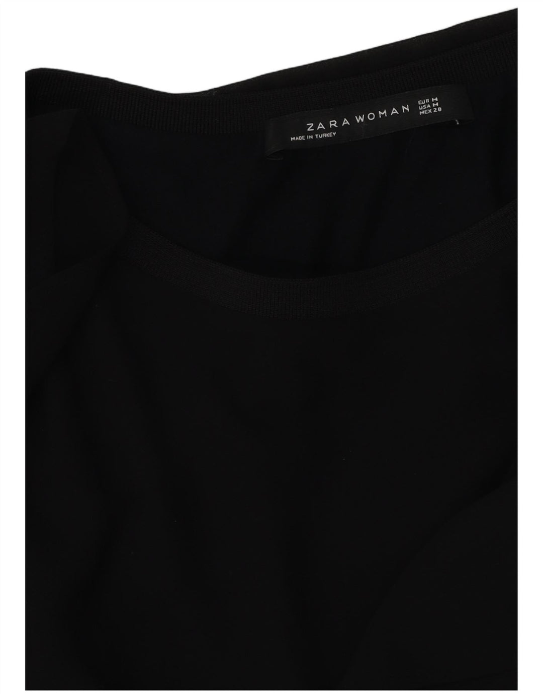 Zara Womens Blouse Top UK 14 Medium Black