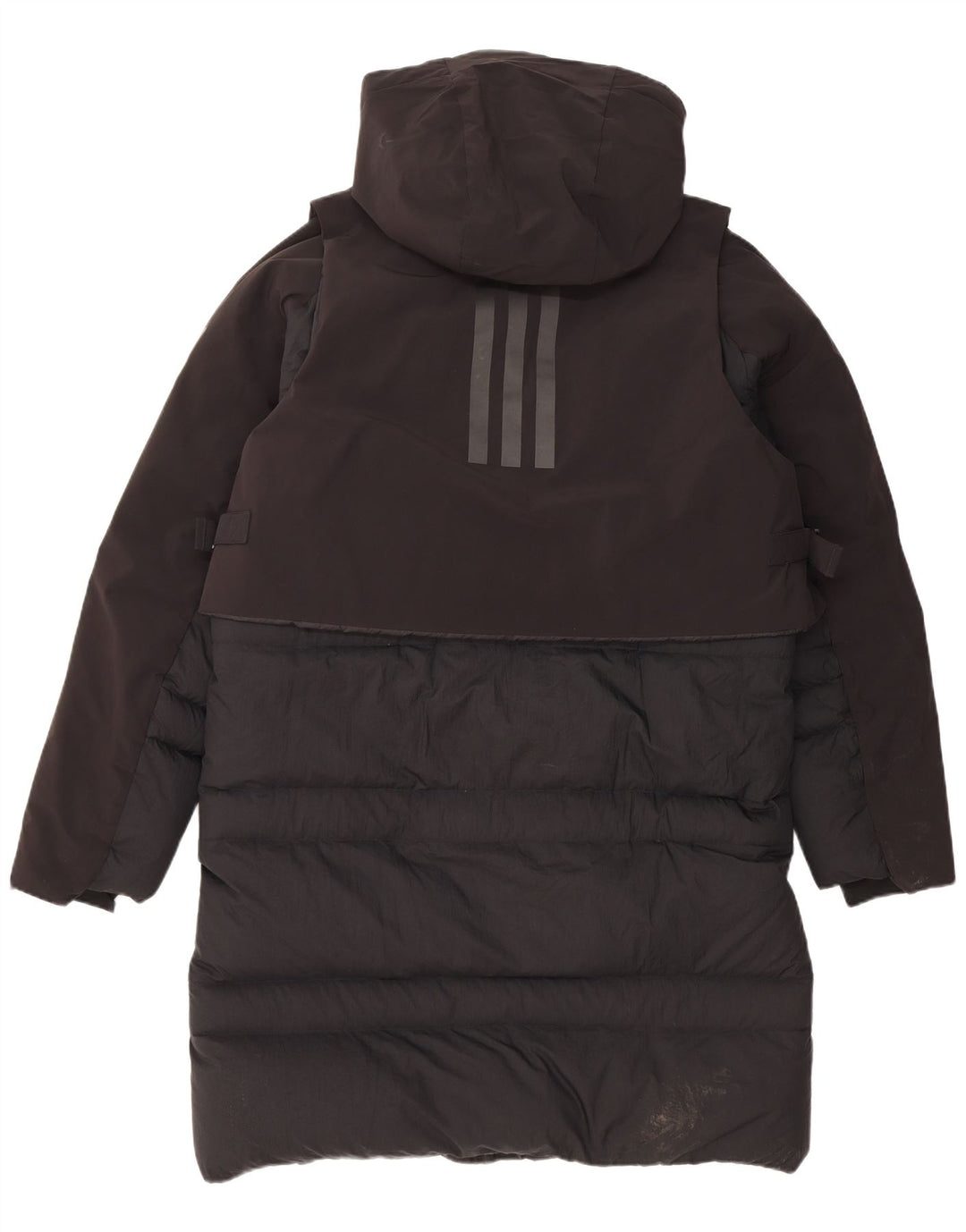 Adidas Mens Hooded Padded Coat UK 38 Medium Black Nylon