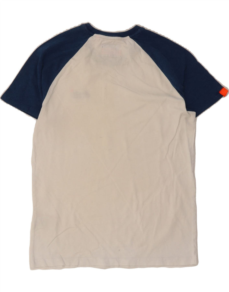 SUPERDRY Mens T-Shirt Top Medium White Colourblock Cotton Vintage Superdry and Second-Hand Superdry from Messina Hembry 