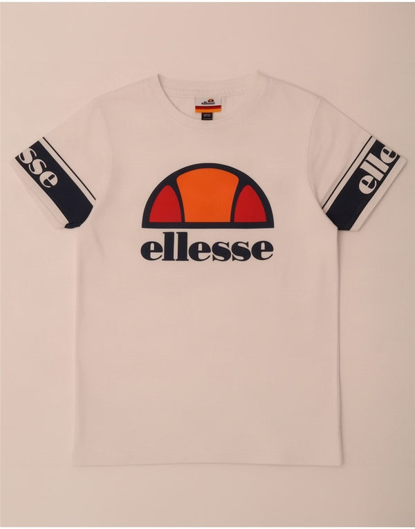 Ellesse Boys Graphic T-Shirt Top 10-11 Years White Colourblock