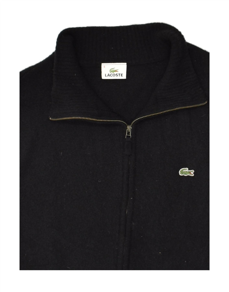 LACOSTE Mens Cardigan Sweater Size 6 XL Black Virgin Wool | Vintage Lacoste | Thrift | Second-Hand Lacoste | Used Clothing | Messina Hembry 
