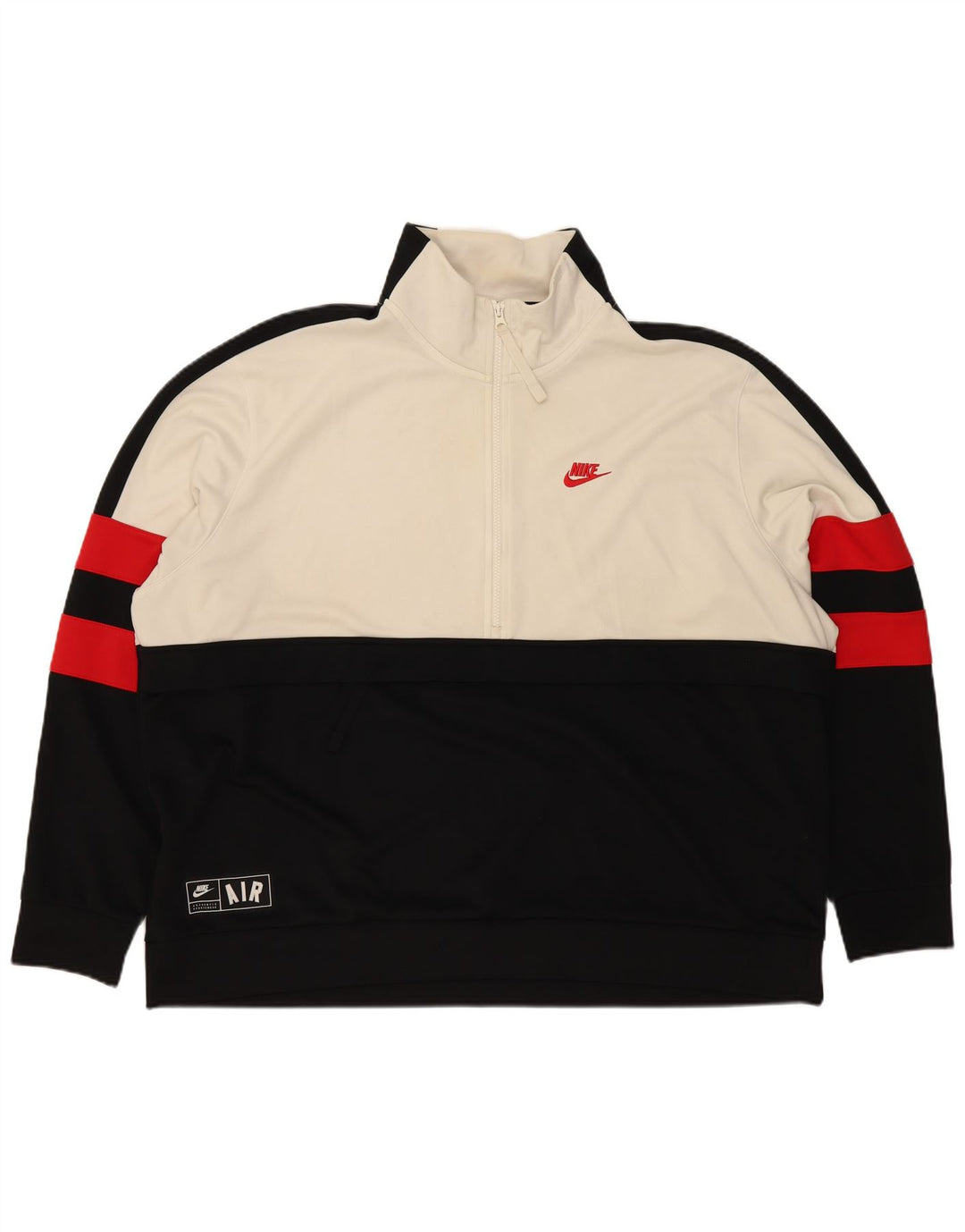 Nike Mens 1/4 Zip Sweatshirt Jumper 2XL Black Colourblock Polyester