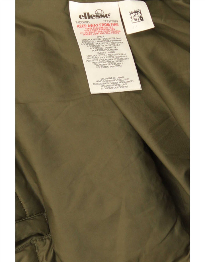 Ellesse Mens Hooded Padded Jacket UK 38 Medium Green Polyester
