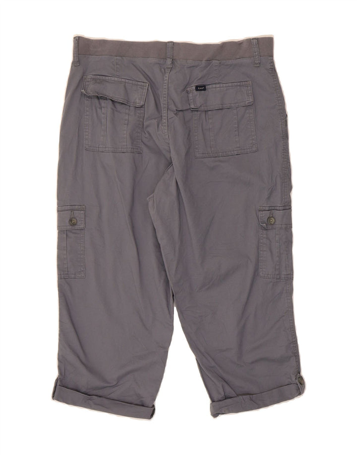 LEE Womens Capri Cargo Trousers US 16 2XL W36 L21 Grey Cotton Vintage Lee and Second-Hand Lee from Messina Hembry 