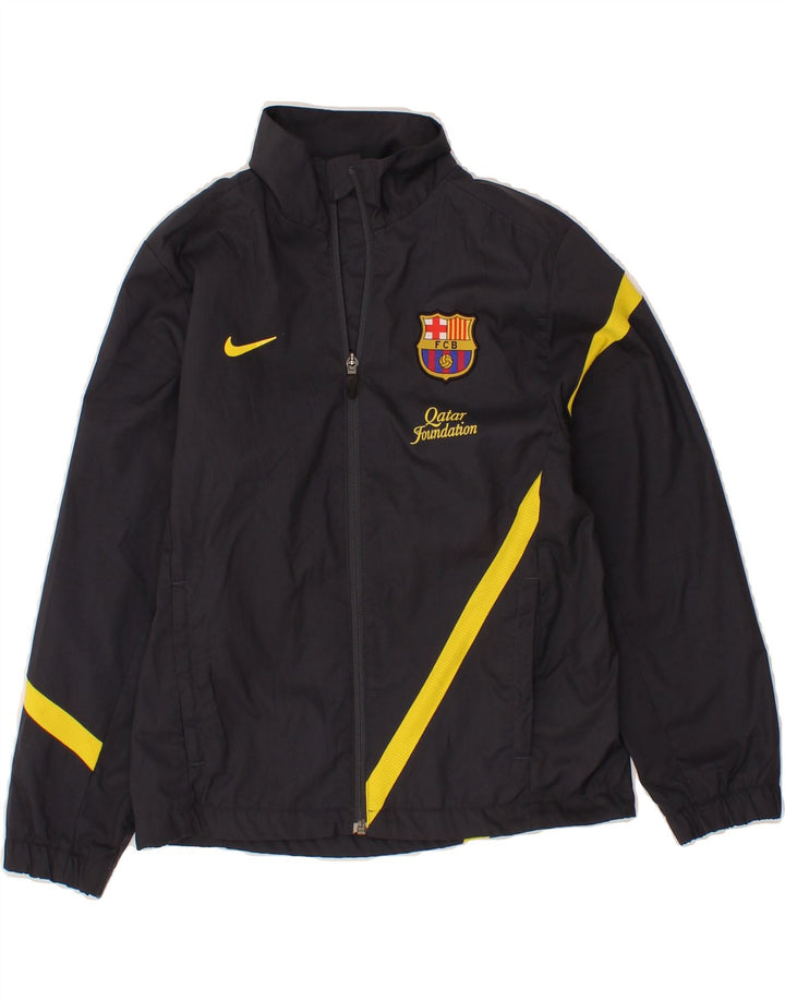 NIKE Boys FCB Tracksuit Top Jacket 8-9 Years Small Navy Blue Polyester Vintage Nike and Second-Hand Nike from Messina Hembry 