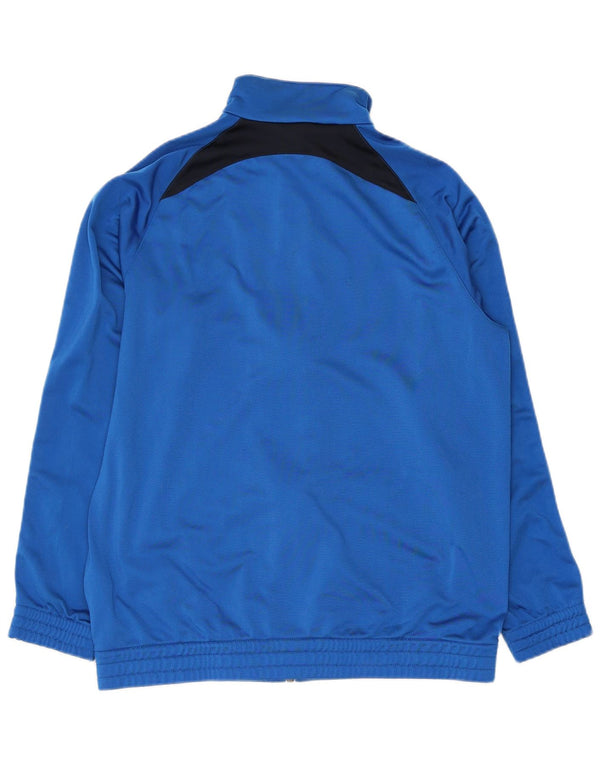 Adidas Boys Tracksuit Top Jacket 15-16 Years Blue Colourblock Polyester