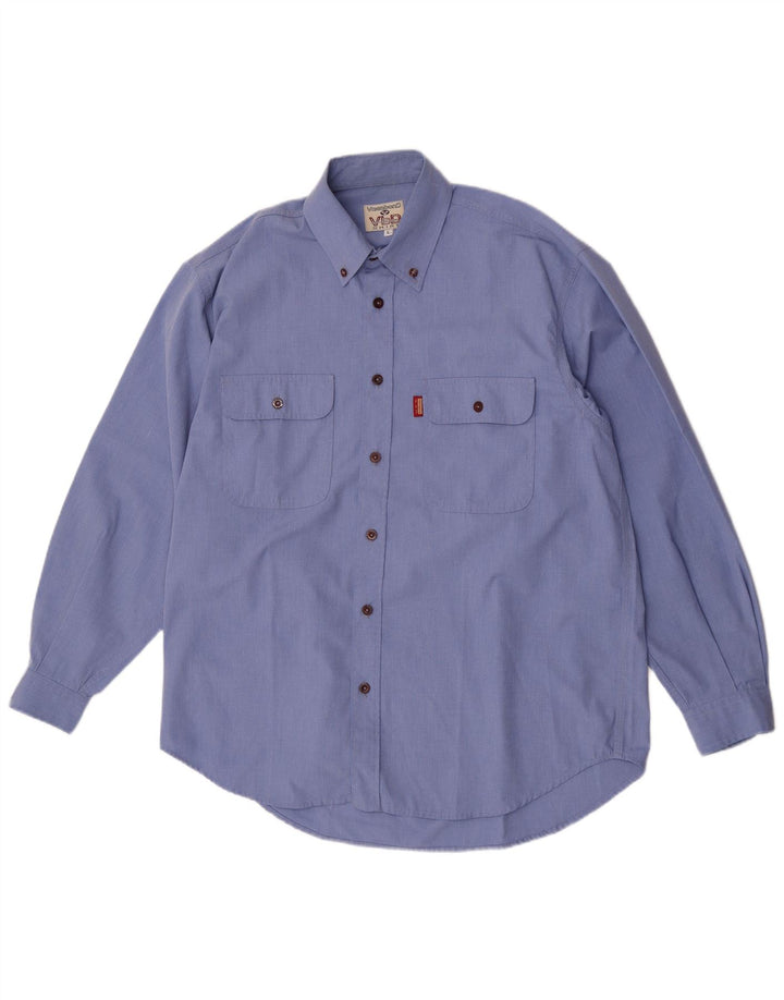 Vagabond Mens Shirt Large Blue Cotton