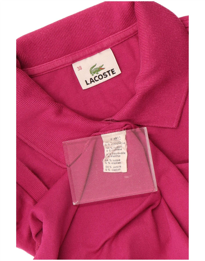 LACOSTE Womens Polo Shirt Size 38 Medium Pink Cotton