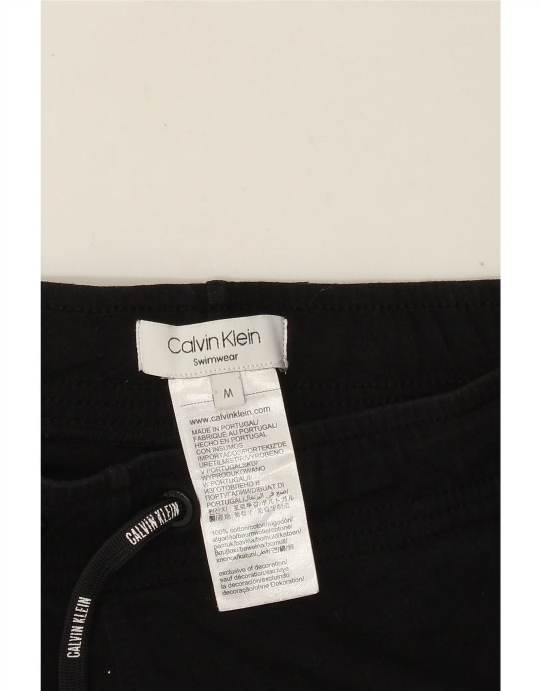 CALVIN KLEIN Mens Graphic Swimming Shorts Medium  Black Cotton