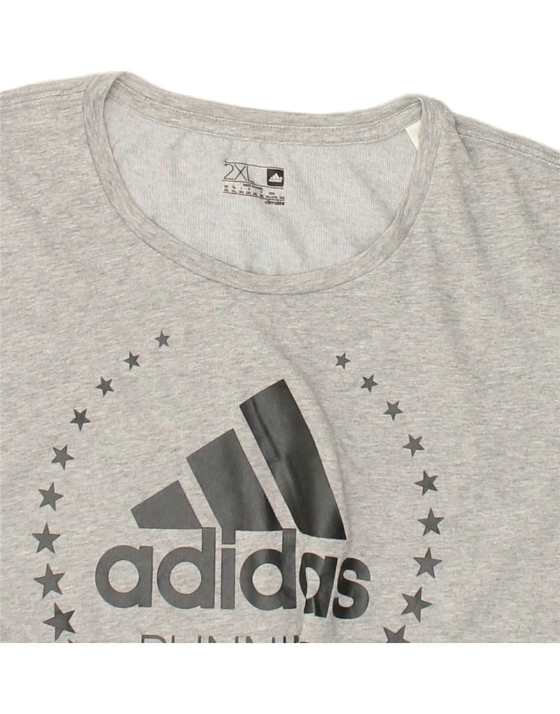 ADIDAS Mens Graphic T-Shirt Top 2XL Grey Cotton | Vintage Adidas | Thrift | Second-Hand Adidas | Used Clothing | Messina Hembry 