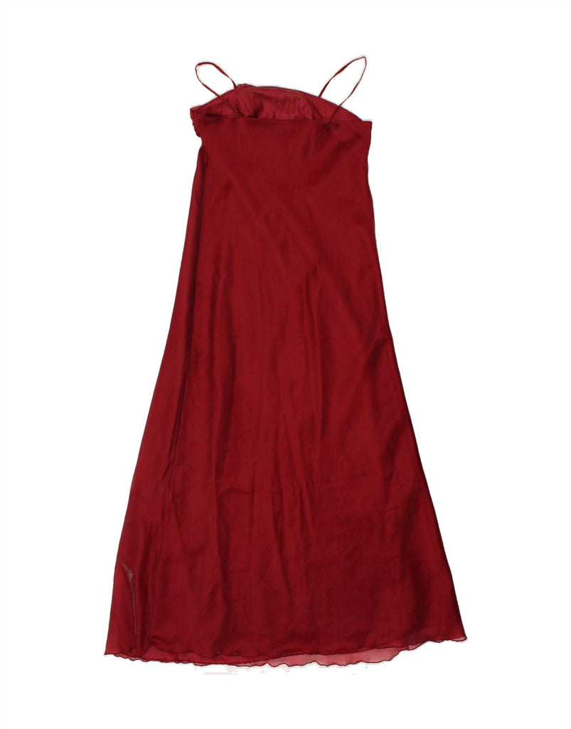 VINTAGE Womens Sleeveless Maxi Dress IT 44 Medium Maroon | Vintage Vintage | Thrift | Second-Hand Vintage | Used Clothing | Messina Hembry 