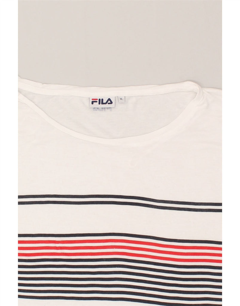 FILA Womens T-Shirt Top UK 18 XL White Modal | Vintage Fila | Thrift | Second-Hand Fila | Used Clothing | Messina Hembry 