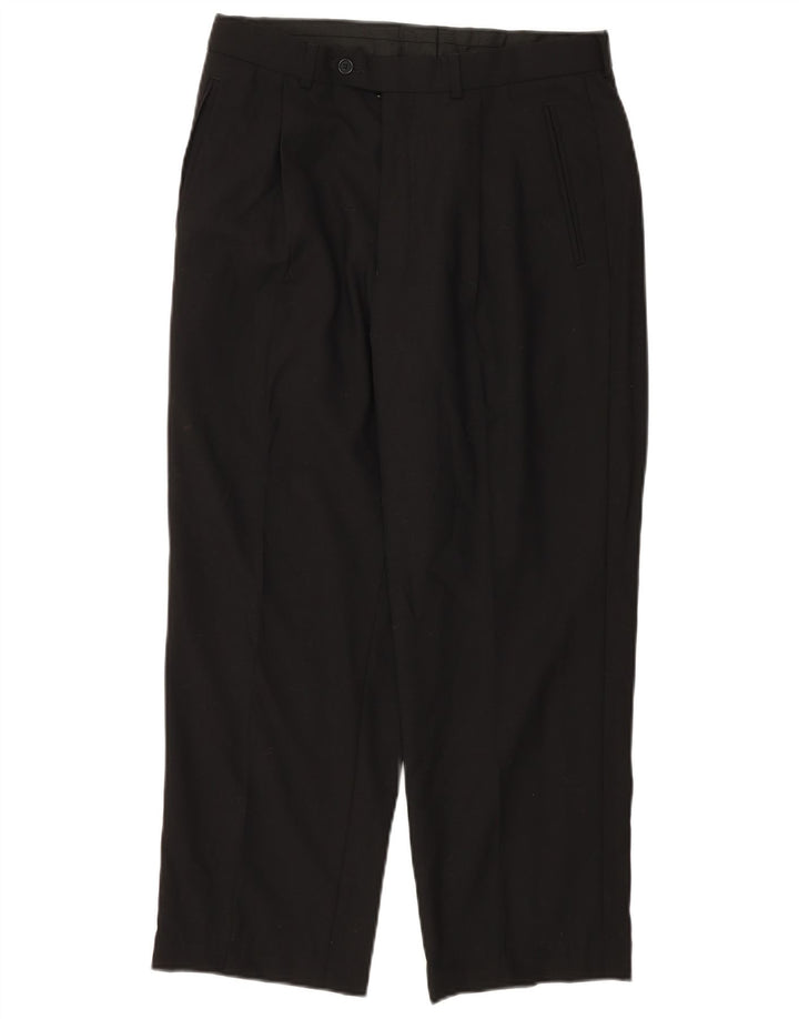 Marks & Spencer Mens St. Michael Pegged Suit Trousers W32 L26 Black