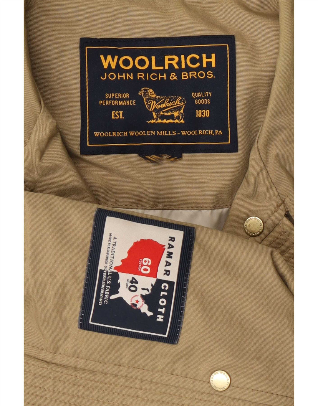 Woolrich Womens Utility Jacket UK 14 Medium Khaki Cotton