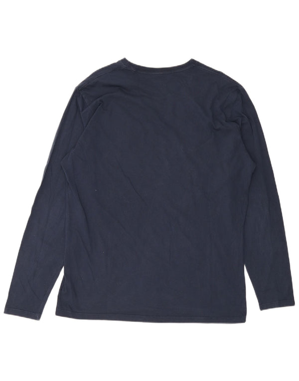 PEPE JEANS Mens Regular Fit Graphic Top Long Sleeve XL Navy Blue Cotton