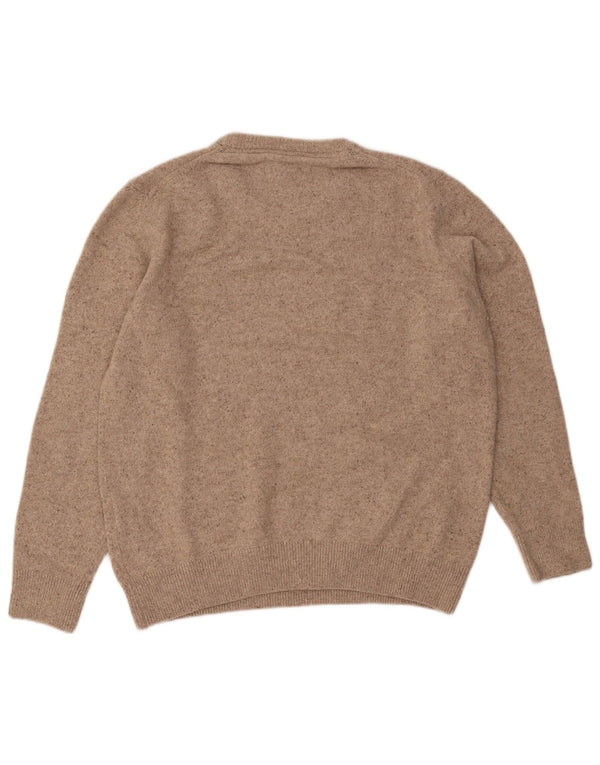 Barbour Mens Crew Neck Jumper Sweater Large Beige Flecked Wool