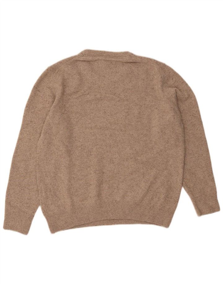 Barbour Mens Crew Neck Jumper Sweater Large Beige Flecked Wool