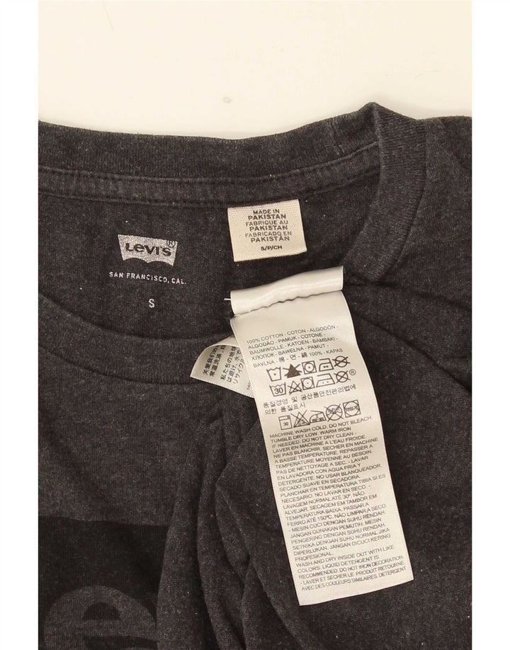 Levi's Mens Graphic T-Shirt Top Small Grey Flecked Cotton