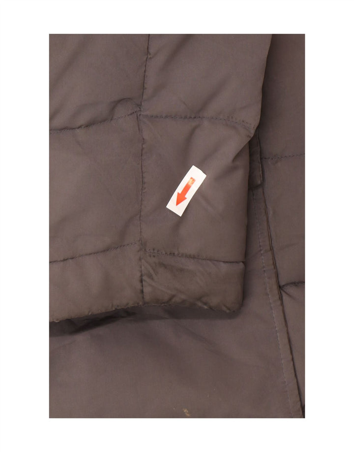 Massimo Dutti Womens Hooded Padded Coat UK 40 Large Grey Polyester