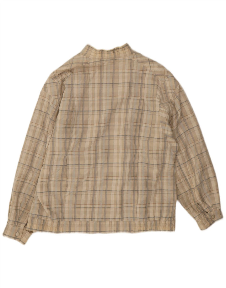 Wohrl Womens Bomber Jacket UK 16 Large Beige Check Cotton