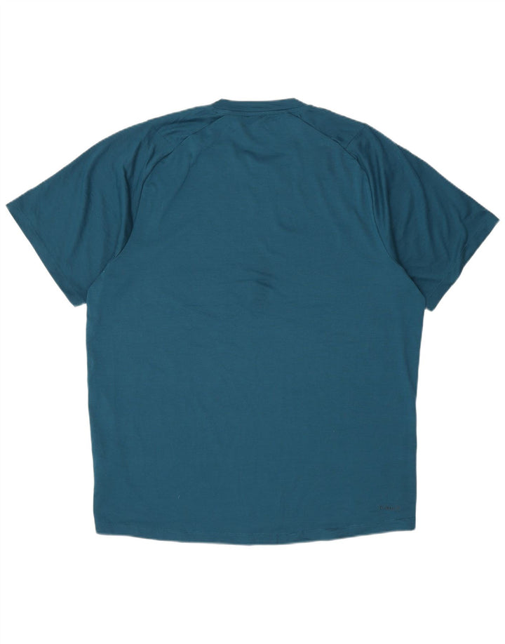 Adidas Mens Climalite T-Shirt Top Large Blue Polyester
