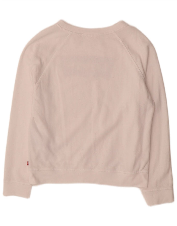 Levi's Womens Graphic Sweatshirt Jumper UK 14 Medium White Cotton