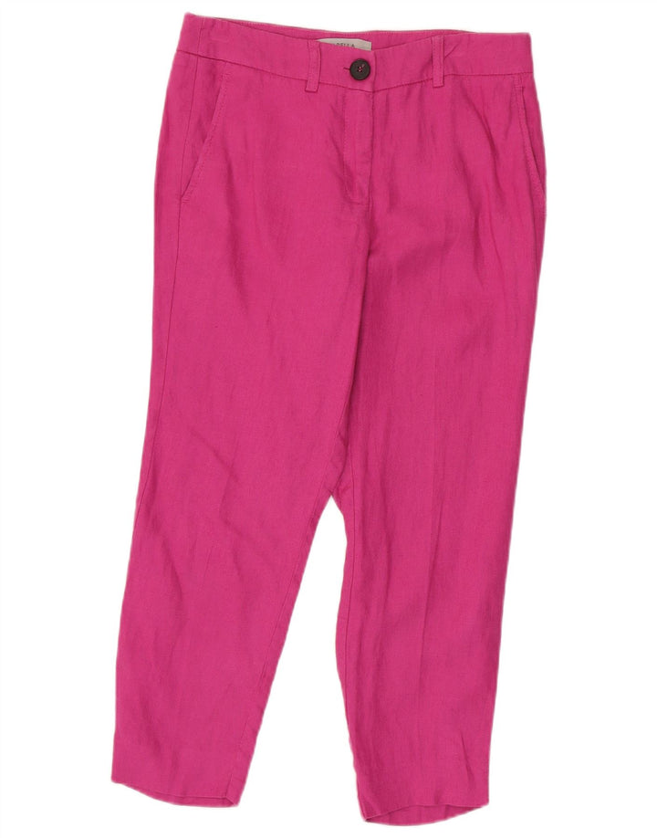 Marella Womens Slim Cropped Trousers W30 L24 Pink