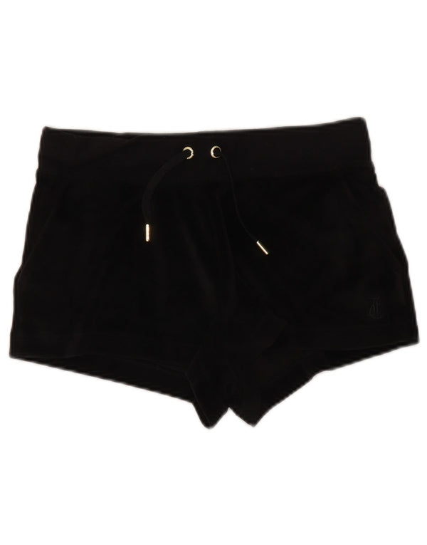 JUICY COUTURE Womens Sport Shorts UK 10 Small Black Polyester