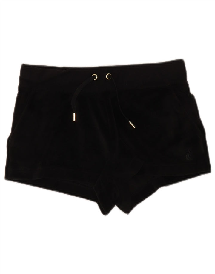 JUICY COUTURE Womens Sport Shorts UK 10 Small Black Polyester
